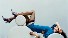 Brunettes woman dress stockings