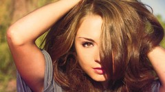 Brunettes woman eyes faces