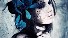 Brunettes woman faces