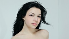 Brunettes woman faces