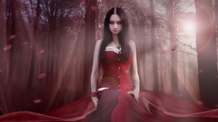 Brunettes woman fantasy dress