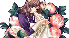 Brunettes woman Flowers carnelian