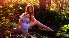 Brunettes woman forests