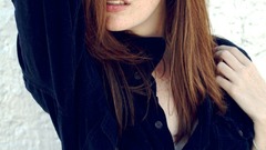 Brunettes woman freckles