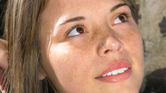 Brunettes woman freckles piercings