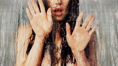 Brunettes woman glass wet