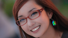 Brunettes woman glasses asians