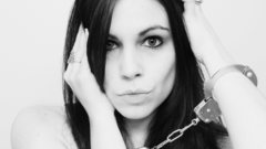 Brunettes woman grayscale handcuffs