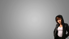 Brunettes woman jackets gray