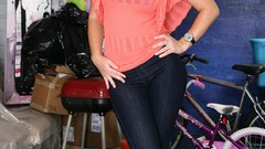 Brunettes woman jeans pornstars