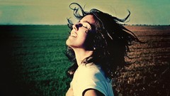 Brunettes woman Landscapes