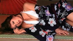 Brunettes woman Leah Dizon