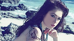 Brunettes woman Leah Dizon