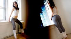 Brunettes woman leggings yoga