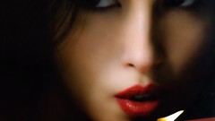 Brunettes woman lips wish