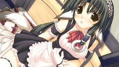 Brunettes woman maids utawarerumono