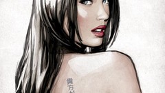 Brunettes woman Megan Fox