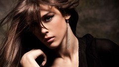 Brunettes woman models green