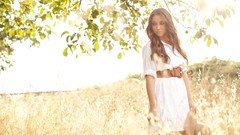 Brunettes woman nature dress