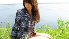 Brunettes woman nature shirts