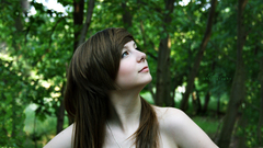 Brunettes woman nature Trees