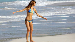 Brunettes woman ocean bikini