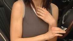 Brunettes woman panties cars