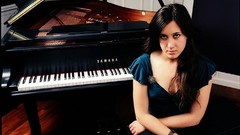 Brunettes woman piano singers