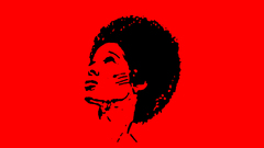 Brunettes woman red afro