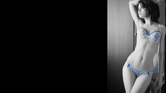 Brunettes woman selective coloring