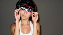 Brunettes woman Simple Background