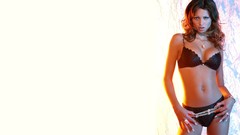 Brunettes woman Simple Background