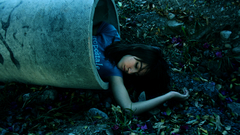 Brunettes woman sleeping pipes