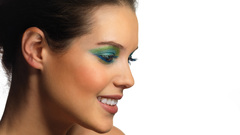 Brunettes woman smiling faces