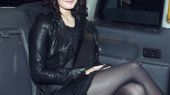 Brunettes woman stockings cars