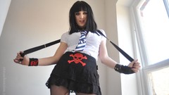 Brunettes woman stockings schoolgirls