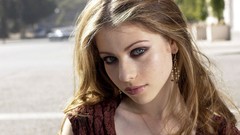 Brunettes woman streets blue