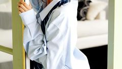 Brunettes woman tie brown