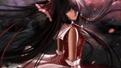 Brunettes woman touhou hakurei