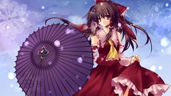 Brunettes woman touhou red