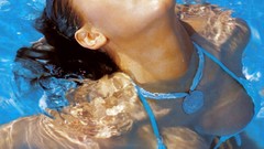 Brunettes woman water bikini