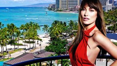 Brunettes woman water Olivia