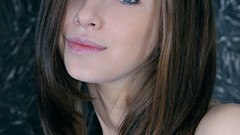 Brunettes woman white blue