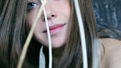 Brunettes woman white blue