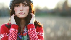 Brunettes woman winter models