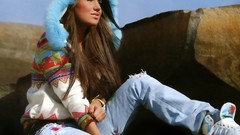 Brunettes woman winter models