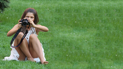 Brunettes Women grass photo