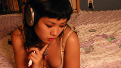 Brunettes Women headphones girl