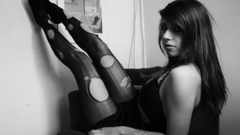 Brunettes Women monochrome greyscale