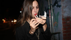 Brunettes Women smoking necklaces